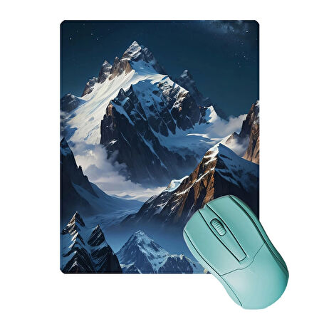 SonicTouch Yükselen Zafer Ay Yıldızlı Dağ Zirveli Kaymaz Gamer Oyuncu Dikişsiz Mouse Pad 17x21cm