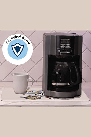 Valerine Life Kahve Makinesi Matı Sıvı Geçirmez Kaymaz Çaycı Espresso Makinesi Pad 35x45cm 27250214
