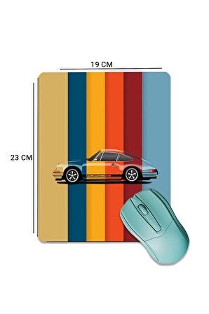 SonicTouch Renkli Araba Temalı Pürüzsüz Yüzey Kaymaz Taban Dikişsiz Gamer Oyuncu Mouse Pad 19x23cm