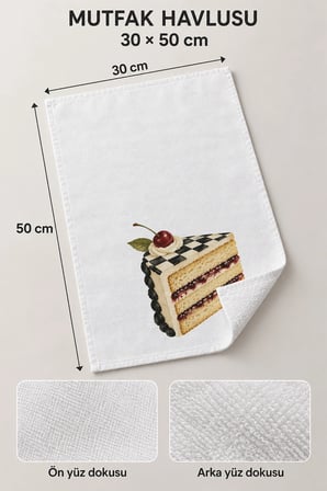 Valerine Life El Kurulama Havlusu 30x50cm Mutfak, Fırın için Pamuklu Emici Damalı Pasta