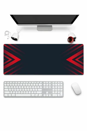 SonicTouch Klavye Mousepad 32x70cm Dikişsiz Pürüzsüz Sıvı Geçirmez Kaymaz Taban Kırmızı Hücum