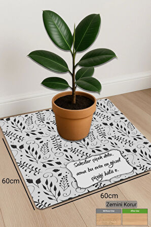 Valerine Life Çiçek Saksı Matı Salon Balkon Bitkileri Zemin Koruyucu Saksı Altlığı 60x60cm 27250624