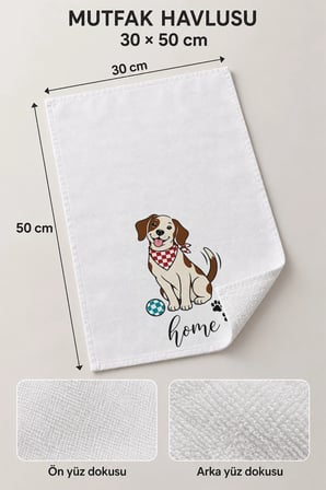 Valerine Life El Kurulama Havlusu 30x50cm Mutfak, Fırın için Pamuklu Emici Fularlı Dost