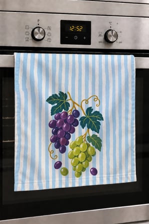 Valerine Life El Kurulama Havlusu 30x50cm Mutfak, Fırın için Pamuklu Emici Bağ Bereketi