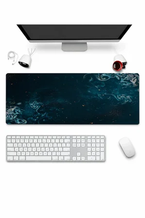 SonicTouch Klavye Mousepad 32x70cm Dikişsiz Pürüzsüz Sıvı Geçirmez Kaymaz Taban Gece Nebulası