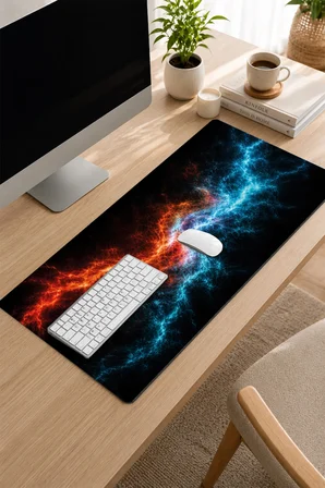 SonicTouch Klavye Mousepad 32x70cm Dikişsiz Pürüzsüz Sıvı Geçirmez Kaymaz Taban Enerji Kırılması