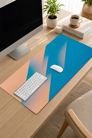 SonicTouch Klavye Mousepad 32x70cm Dikişsiz Pürüzsüz Sıvı Geçirmez Kaymaz Taban Mercan Ufku