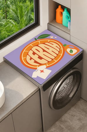 Valerine Life Çamaşır Kurutma Makinesi Üstü Düzenleyici Matı Sıvı Geçirmez Örtü Narenciye Ferahlığı