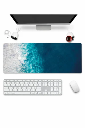 SonicTouch Klavye Mousepad 32x70cm Dikişsiz Pürüzsüz Sıvı Geçirmez Kaymaz Taban Sonsuz Okyanus