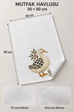 Valerine Life El Kurulama Havlusu 30x50cm Mutfak, Fırın için Pamuklu Emici Süslü Vakvak
