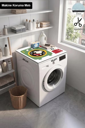Valerine Life Çamaşır Kurutma Makinesi Üstü Düzenleyici Matı Sıvı Geçirmez Örtü Kurutma Neşesi