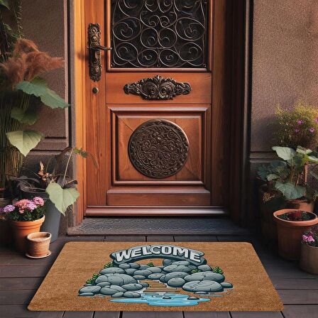 Valerine Life Irmak ve Taş Yolu Welcome Kapı Önü Paspası 45x70cm