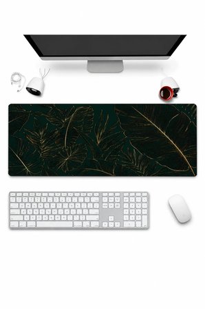 SonicTouch Klavye Mousepad 32x70cm Dikişsiz Pürüzsüz Sıvı Geçirmez Kaymaz Taban Zümrüt Bahçe