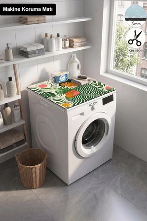 Valerine Life Çamaşır Kurutma Makinesi Üstü Düzenleyici Matı Sıvı Geçirmez Örtü Flora’nın Rüyası