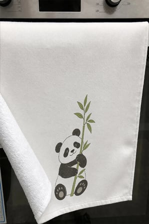 Valerine Life El Kurulama Havlusu 30x50cm Mutfak, Fırın için Pamuklu Emici Minik Panda