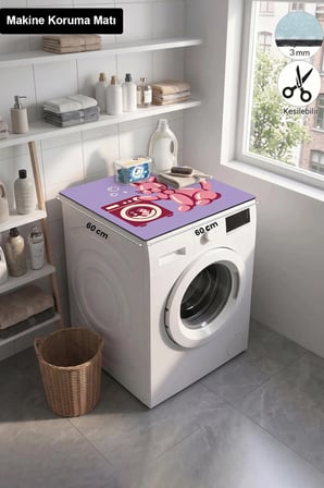 Valerine Life Çamaşır Kurutma Makinesi Üstü Düzenleyici Matı Sıvı Geçirmez Örtü Balon Kedi