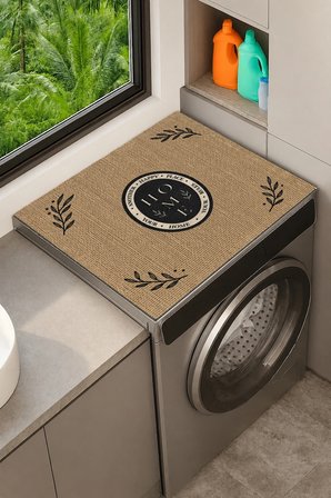 Valerine Life Çamaşır Kurutma Makinesi Üstü Düzenleyici Matı Sıvı Geçirmez Örtü Hasır Ev Arması