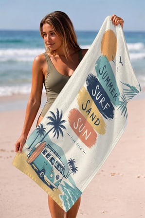 Valerine Life Plaj Havlusu 70x140cm Havuz Spa Sauna Spor Pamuklu Emici Summer Surf Sand Sun