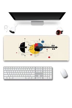 SonicTouch Klavye Mousepad 32x70cm Dikişsiz Pürüzsüz Sıvı Geçirmez Kaymaz Taban Mondrian Kemanı
