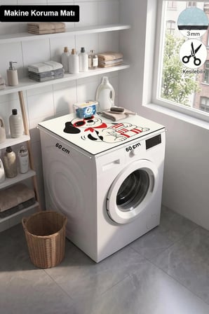 Valerine Life Çamaşır Kurutma Makinesi Üstü Düzenleyici Matı Sıvı Geçirmez Örtü Havalı Köpek