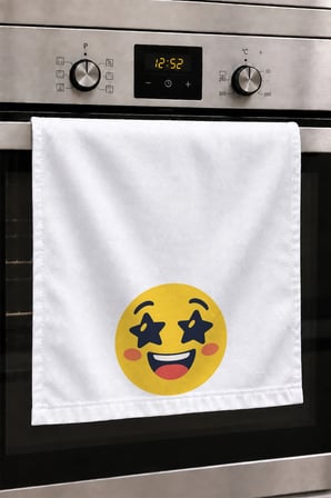 Valerine Life El Kurulama Havlusu 30x50cm Mutfak, Fırın için Pamuklu Emici Işıltılı Gülüş
