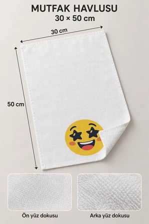 Valerine Life El Kurulama Havlusu 30x50cm Mutfak, Fırın için Pamuklu Emici Işıltılı Gülüş