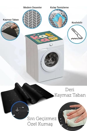 Valerine Life Çamaşır Kurutma Makinesi Üstü Düzenleyici Matı Sıvı Geçirmez Örtü Düzenli Sepet