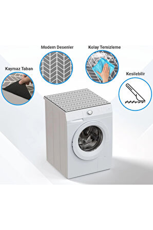 Valerine Life Çamaşır Kurutma Makinesi Matı Örtüsü 60x60cm Kaymaz Sıvı Geçirmez Silinebilir 27251005