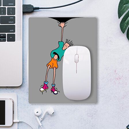 SonicTouch Fido Dido Temalı Gri Kaydırmaz Gaming Oyuncu Dikişsiz Mouse Pad/Ped 17x21cm