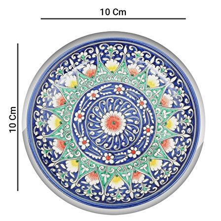 Valerine Life Mavi Radyal Çini Desenli Yıkanabilir Kaydırmaz Ofis Çay Fincan Bardak Altlığı  6 Adet