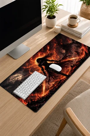 SonicTouch Klavye Mousepad 32x70cm Dikişsiz Pürüzsüz Sıvı Geçirmez Kaymaz Taban Kor Savaşçısı