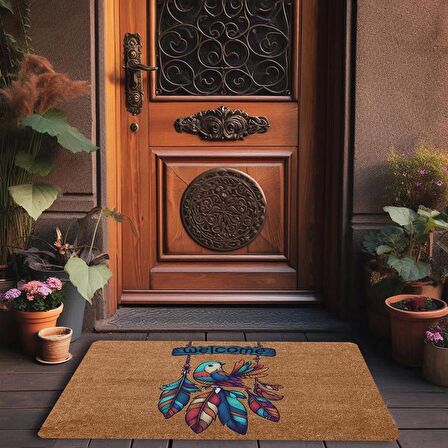 Valerine Life Kuş Salıncağı ve Tüyler Welcome Kapı Önü Paspası 45x70cm