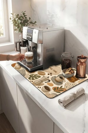 Valerine Life Kahve Espresso Makinesi Matı 35x45cm Çaycı Pad Su Geçirmez Terra Brew