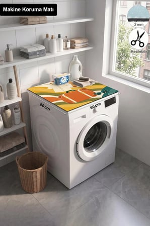 Valerine Life Çamaşır Kurutma Makinesi Üstü Düzenleyici Matı Sıvı Geçirmez Örtü Yaz Yolculuğu