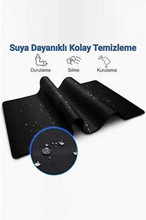 SonicTouch Soyut Renkli Çizgiler Gamer Oyuncu Dikişsiz Sıvı Geçirmez Klavye Mouse Pad 32x70Cm