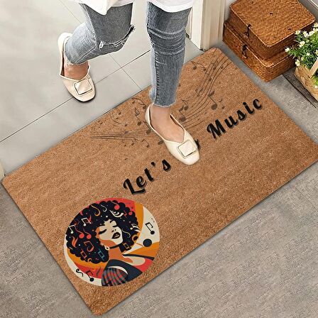 Valerine Life Let's Go Music Kapı Önü Paspası 45x70cm