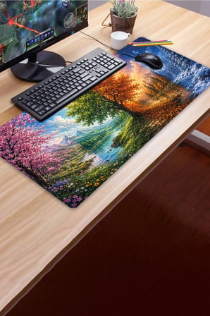 SonicTouch Klavye Mousepad 40x90cm Dikişsiz Pürüzsüz Sıvı Geçirmez Kaymaz Taban Dört Mevsim Vadisi