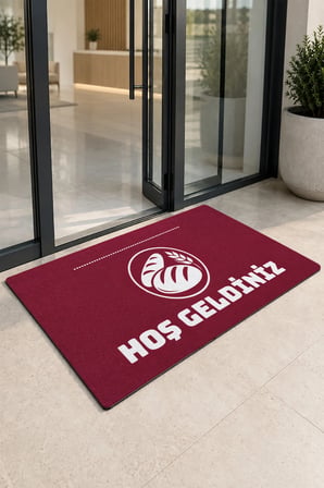 Valerine Life Kapı Önü Paspası 50x90cm Dijital Baskı Kaymaz Kişiye Firmaya Özel Fırın Unlu Mamüller