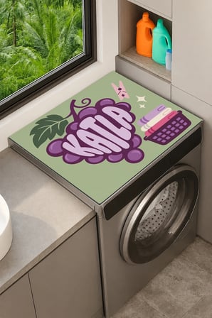 Valerine Life Çamaşır Kurutma Makinesi Üstü Düzenleyici Matı Sıvı Geçirmez Örtü Mor Salkım