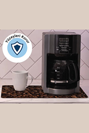 Valerine Life Kahve Makinesi Matı Sıvı Geçirmez Kaymaz Çaycı Espresso Makinesi Pad 35x45cm 27250210