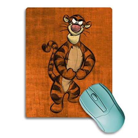 SonicTouch Kaplan Tigger Turuncu Renk Kaydırmaz Gaming Oyuncu Dikişsiz Mouse Pad/Ped 17x21cm