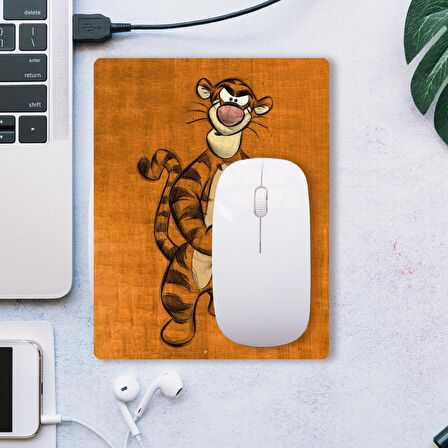 SonicTouch Kaplan Tigger Turuncu Renk Kaydırmaz Gaming Oyuncu Dikişsiz Mouse Pad/Ped 17x21cm