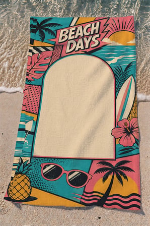 Valerine Life Plaj Havlusu 70x140cm Havuz Spa Sauna Spor Pamuklu Emici Pop Art Beach Days