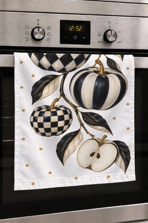 Valerine Life El Kurulama Havlusu 30x50cm Mutfak, Fırın için Pamuklu Emici Dama Elmaları
