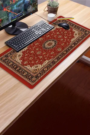 SonicTouch Klavye Mousepad 40x90cm Dikişsiz Pürüzsüz Sıvı Geçirmez Kaymaz Taban Anadolu Motifi