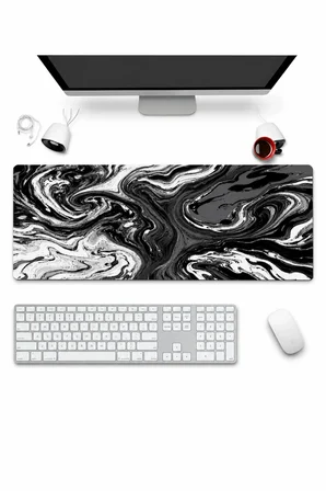 SonicTouch Klavye Mousepad 32x70cm Dikişsiz Pürüzsüz Sıvı Geçirmez Kaymaz Taban Gece Girdabı