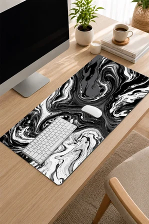 SonicTouch Klavye Mousepad 32x70cm Dikişsiz Pürüzsüz Sıvı Geçirmez Kaymaz Taban Gece Girdabı