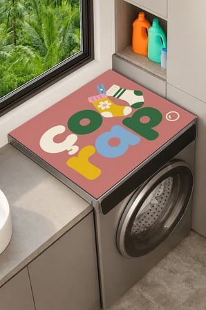 Valerine Life Çamaşır Kurutma Makinesi Üstü Düzenleyici Matı Sıvı Geçirmez Örtü Çorap Neşesi