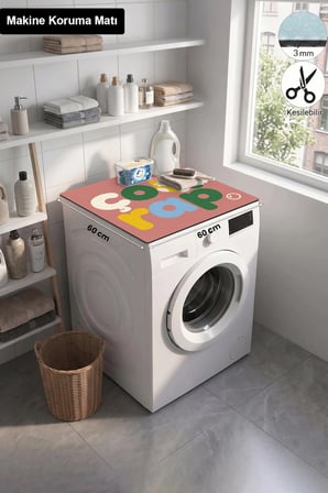 Valerine Life Çamaşır Kurutma Makinesi Üstü Düzenleyici Matı Sıvı Geçirmez Örtü Çorap Neşesi