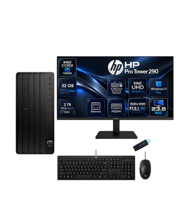 HP Pro Tower 290 G9 Intel Core i5-13500 32 GB DDR4 2 TB SSD Intel UHD Graphics 770 23.8'' Full HD IPS Windows 11 Pro Masaüstü Bilgisayar + Monitör 623Y0ETRNP07